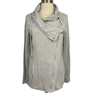 Lululemon Coast Easy Wrap Heathered Core Ultra Light Grey Jacket Size 4 Full Zip